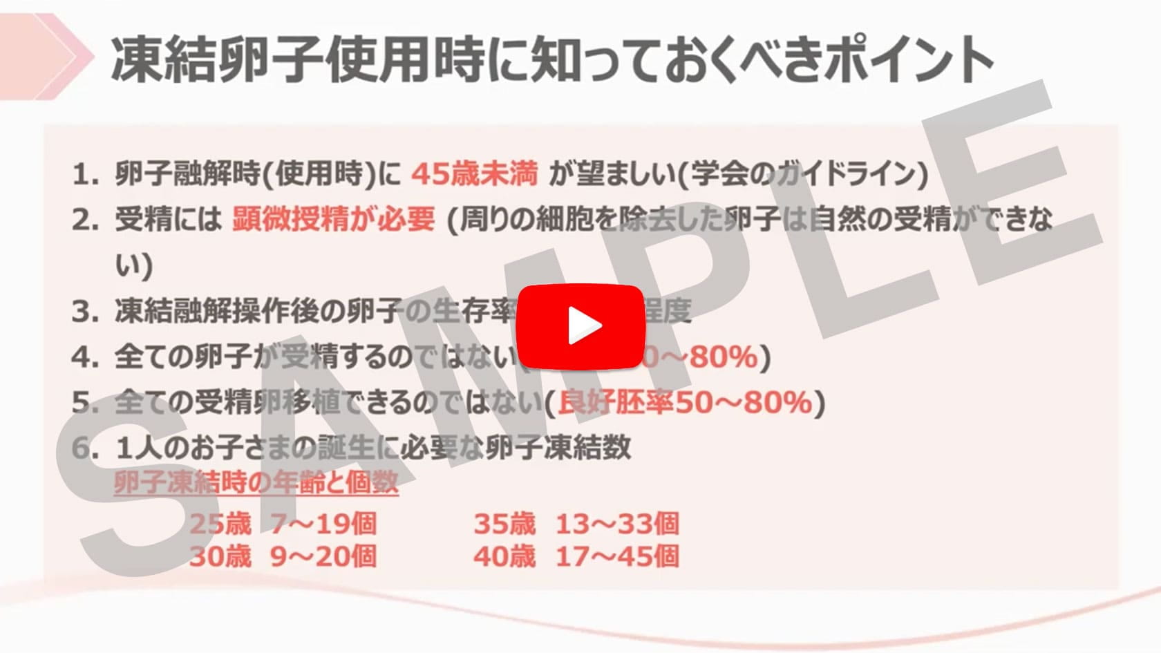 卵子凍結説明会動画の画像