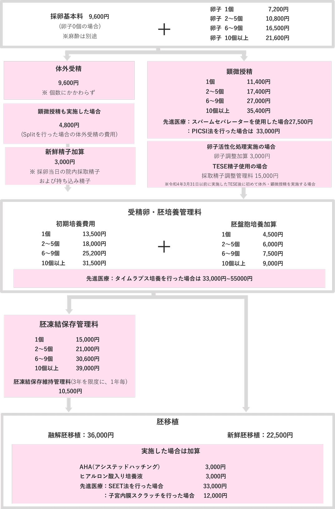 不妊治療の流れと料金（保険）